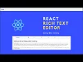 React Rich Text Editor