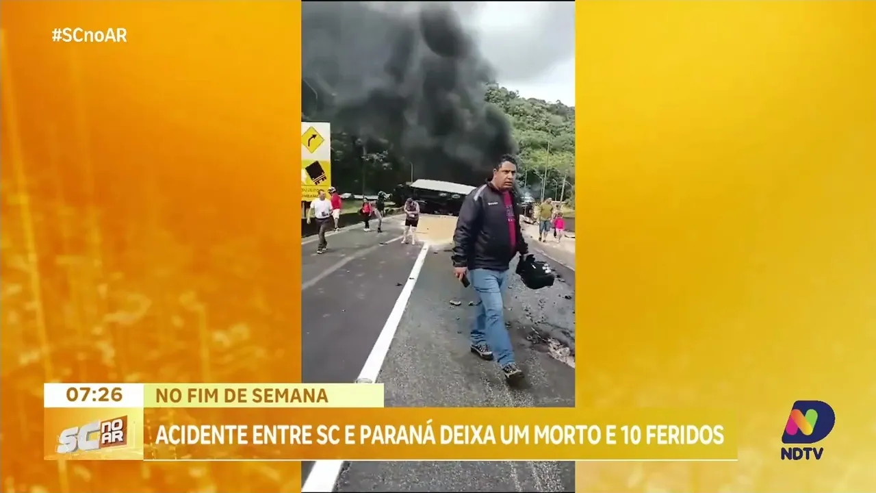 Grave acidente na BR-376 entre SC e PR resulta em morte e 10 feridos