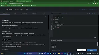 Codechef Solutions Age limit Basic programming