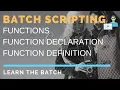 BATCH SCRIPTING FUNCTIONS IN BATCH SCRIPT Batch Scripting Part - 20