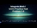 2019-2020 Integrated Math I Unit 2 Practice Test Problem 1-9