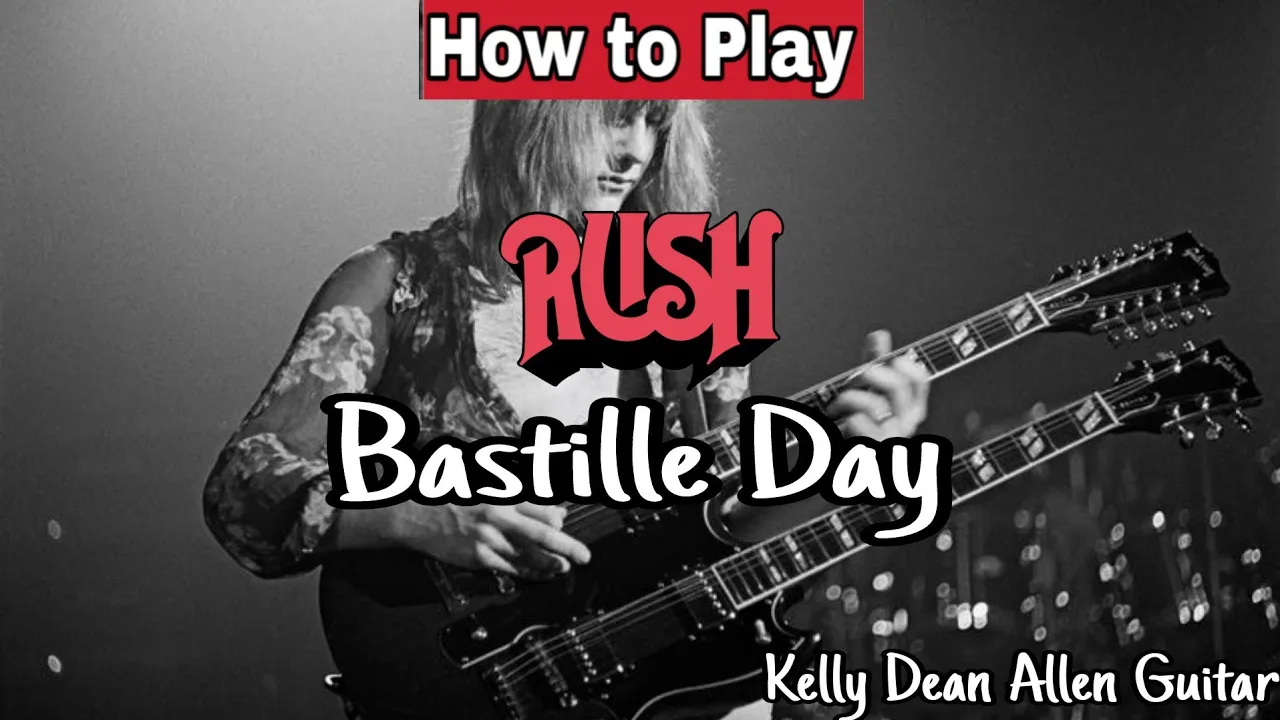 How to play Bastille Day - Rush (Alex Lifeson). Guitar Lesson Tutorial.