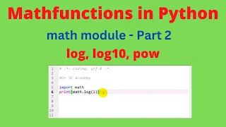 Math module Functions in Python Part-II Import math Functions in Python