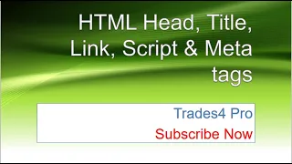 HTML Tutorial Title Script Link Meta Tags Web Development Tutorials