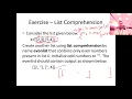 12 - Introduction to Python List Comprehension and Regular Expression