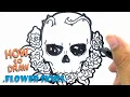 How to Draw cool skull with rose Easy Drawing Fun Drawing