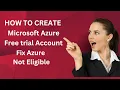 Download Lagu How to Create Microsoft Azure Free trial Account 2023 | Fix Azure Not Eligible | Unlimited Free Rdp