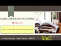 CPS Module 4 Function types with example programs PART