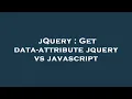 jQuery Get data-attribute jquery vs javascript