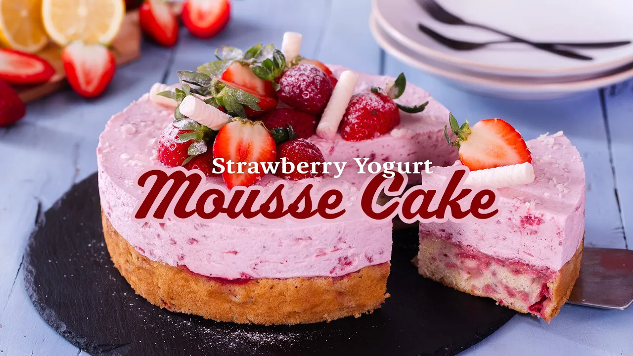 Strawberry Yogurt MousseCake  - The Ultimate Strawberry Cake