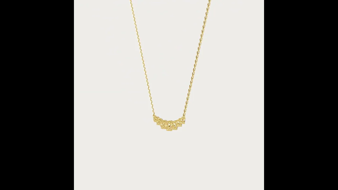 Lab-Grown Diamond Cluster Bar Necklace in 14K Solid Gold / Platinum