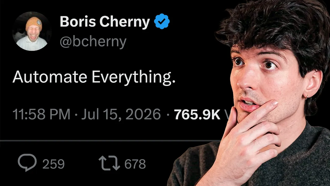 Claude Code's creator has some really good advice: video thumbnail