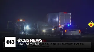 Southbound I-5 closed near Dunnigan due to multi-vehicle crash