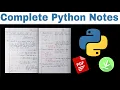 Complete Python Language Handwritten Notes PDF Download