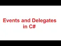 Events and Delegates in C Events and Delegates in CSharp with Examples