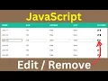 JavaScript - How to Create an HTML Table with Edit and Remove Functionality Using JavaScript