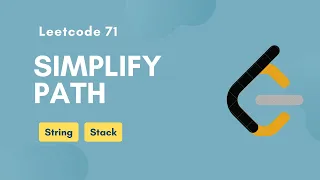 Simplify Path Leetcode 71 String Stack