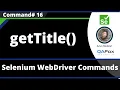 getTitle Command - Selenium WebDriver