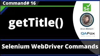getTitle Command - Selenium WebDriver