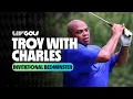 Troy Mullins chatting golf with Charles Barkley