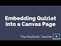 How to Embed a Quizlet Set into Canvas