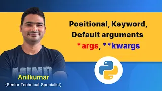 Python Class-31 Function Argument Types Positional Keyword Default args and kwargs Telugu