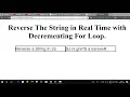 Advance JavaScript in Hindi Reverse a String in JavaScript in RealTime without Reverse Function