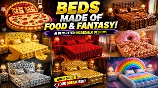 What If Beds Were Made of Food & Fantasy? 🍕🍫💎 AI Generated Bedroom Designs |which Best | PC SIYAM 1M