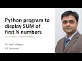 Python program to display SUM of first N even numbers