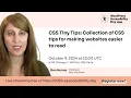 CSS Tiny Tips Collection of CSS Tips for Making Websites Easier to Read