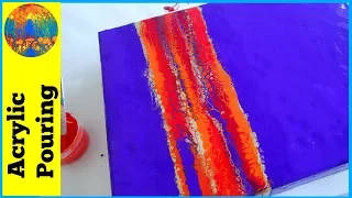 Purple Acrylic Pouring Swipe with Negative Space [FAIL]