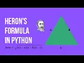 Heron s Formula In Python Python project