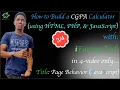 How to build a CGPA Calculator in PHP Page behavior 004 iFarouq Tech