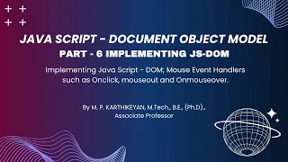 JavaScript DOM Tutorial Part 6 Implementing Complete JS-DOM Functionality