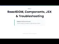 ReactDOM Components JSX Troubleshooting