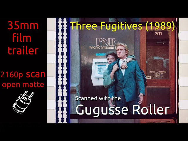 Three Fugitives (1989) 35mm film trailer, flat open matte, 2160p