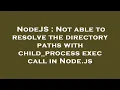NodeJS Not able to resolve the directory paths with child - process exec call in Node js