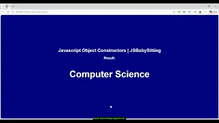 JavaScript Object Constructors JSBabysitting Part 26