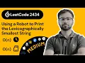 LeetCode 2434 Using a Robot to Print the Lexicographically Smallest String