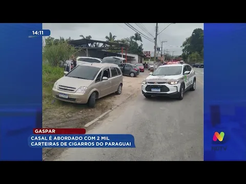 Gaspar: casal é abordado com 2 mil carteiras de cigarros do Paraguai