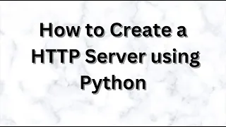 HTTP server using python