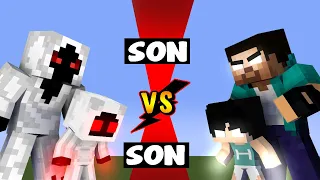 Download SON VS SON - WHO IS THE STRONGEST, HEROBRINE SON OR ENTITY SON PLUS MONSTER SCHOOL MP3
