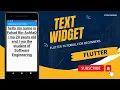 Text Widget in Flutter flutter tutorial for beginners