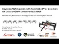 Bayesian Optimization with Automatic Prior Selection for Data-Efficient Direct Policy Search