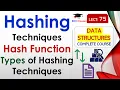 L75 Hashing Techniques Hash Function Types of Hashing Techniques Data Structures Lectures