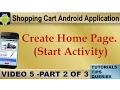 Android Tutorial on Shopping Cart Create Home Page Make Activity 5-2