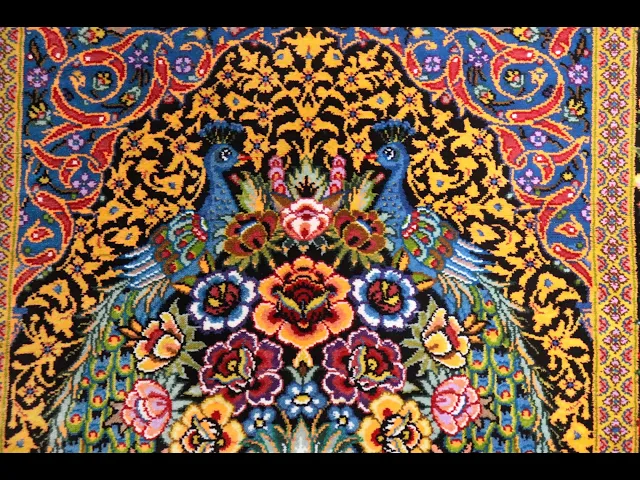 Aruvar Workshop Tree of Life x Peacock Black Tea Doormat 59x90cm (ID11009)