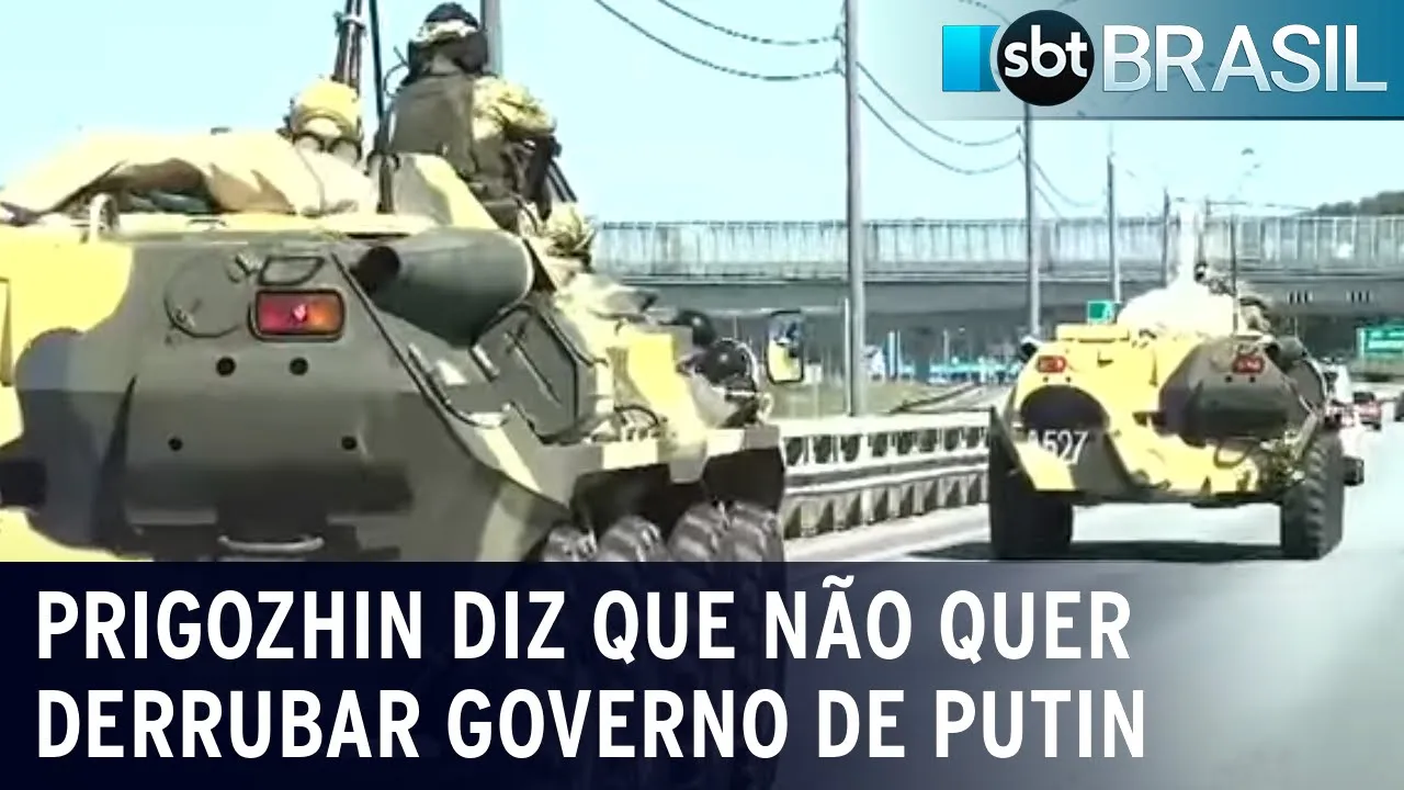 Prigozhin diz que não quer derrubar governo de Putin | SBT Brasil (26/06/23)