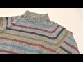 Raglan decrease on sweater step by step including connecting sleeves to body