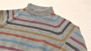 Raglan decrease on sweater step by step including connecting sleeves to body